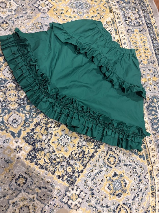 Jason Wu Dresses & Skirts - Jason Wu Emerald Green Ruffled A-Line Skirt